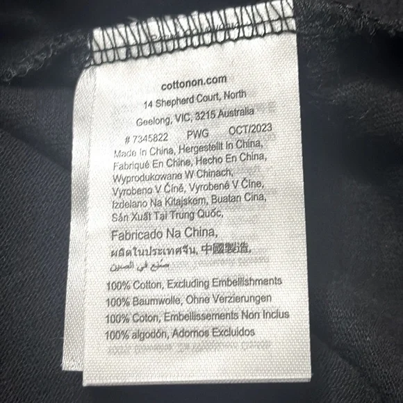 NWOT Cotton On Washed Black Tee with Basketball Embroidered Graphic, Size 11/12 - Picture 6 of 7